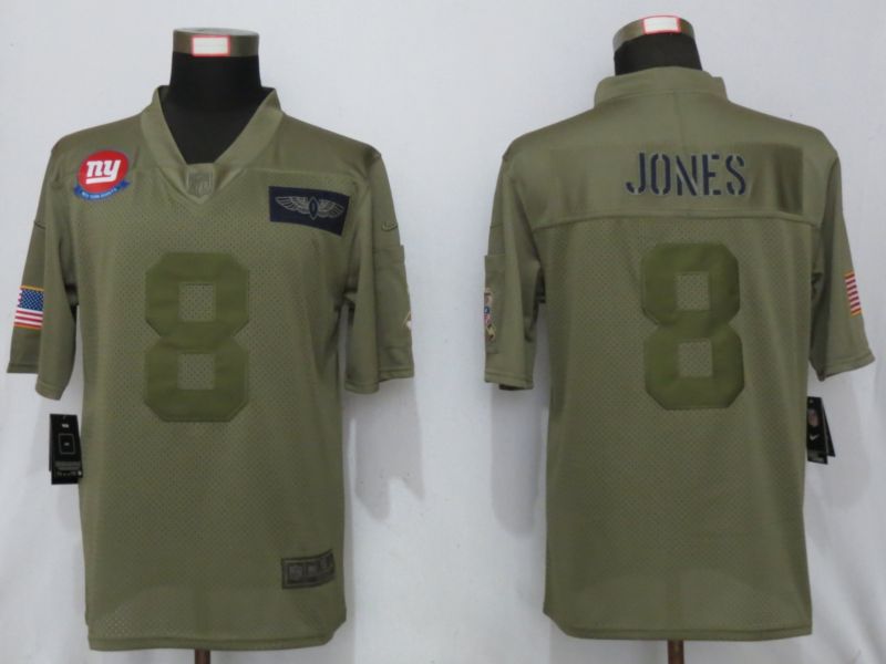 Men New York Giants #8 Jones Nike Camo 2019 Salute to Service Limited NFL Jerseys